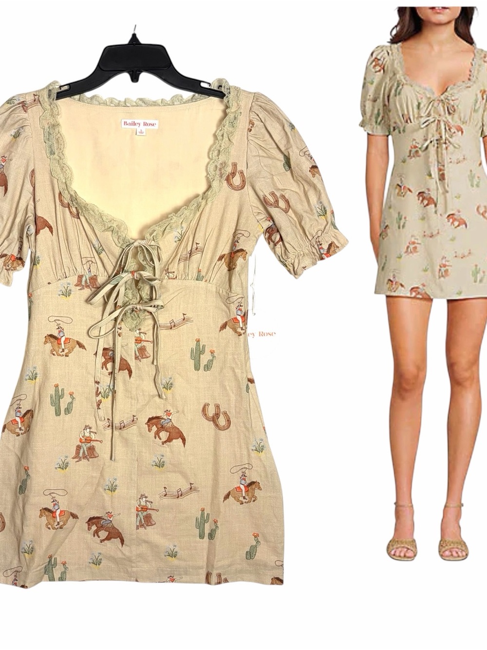 NEW Bailey Rose Western Horse Print Dress Mini Junior Girls (Teen/Tween) Size S